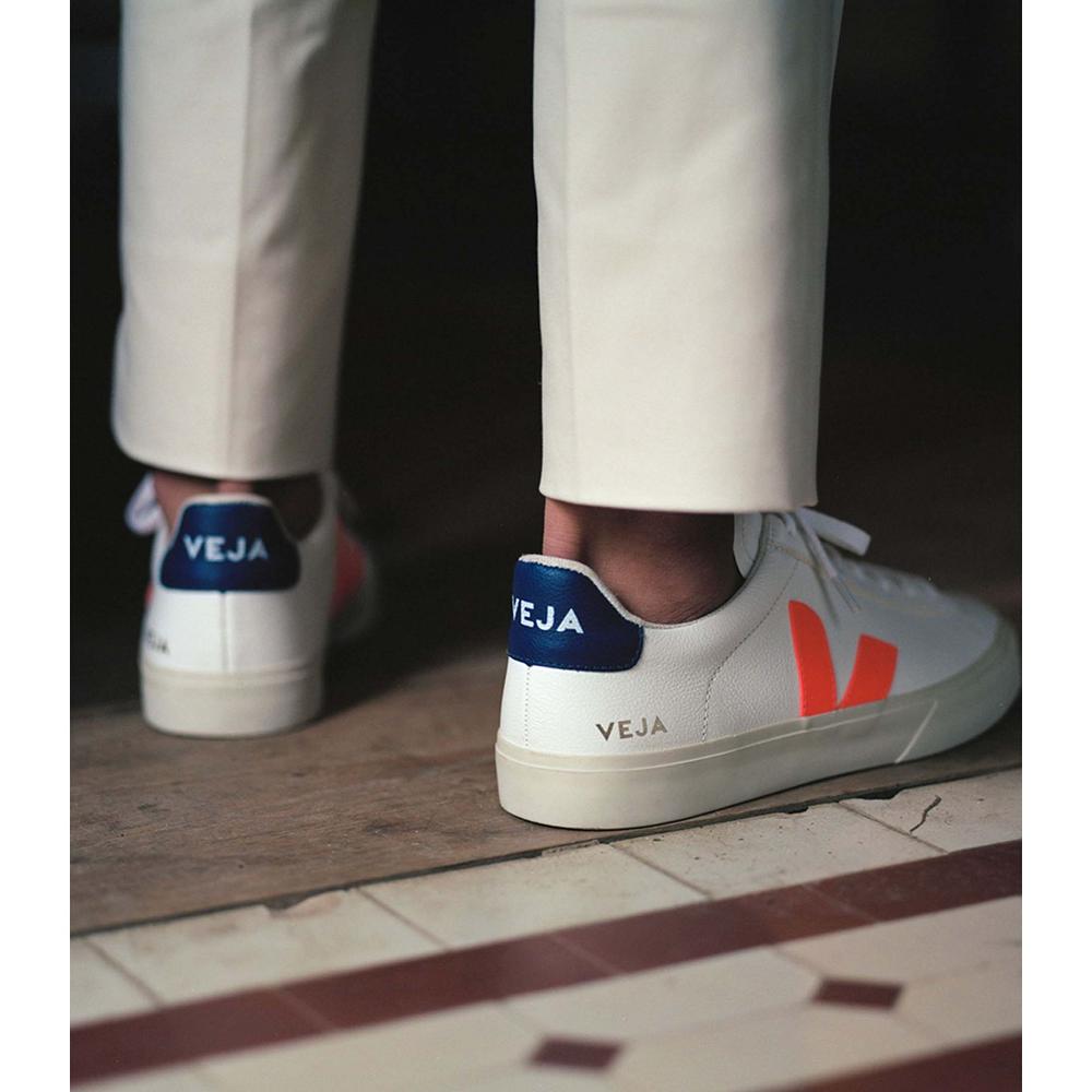 Veja CAMPO CHROMEFREE Low Tops Sneakers Herre White/Orange/Blue | NO 297WNB